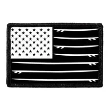 Pull Patch US Flag Surfboards Black and White patch velcro