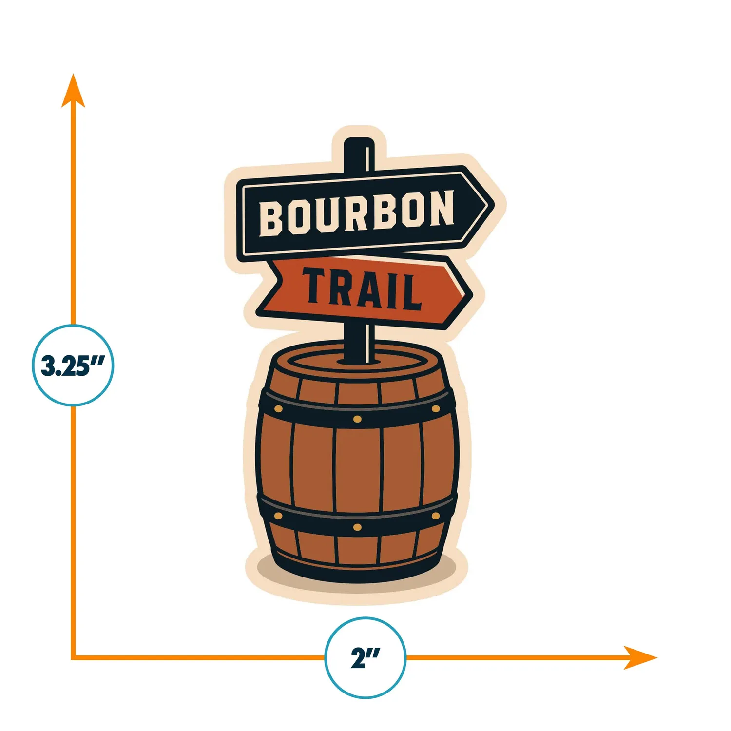 Vagabond Heart Bourbon Trail vinyl klistermærke 83 mm