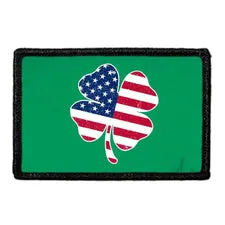 Pull Patch 4 Leaf Clover US Flag patch