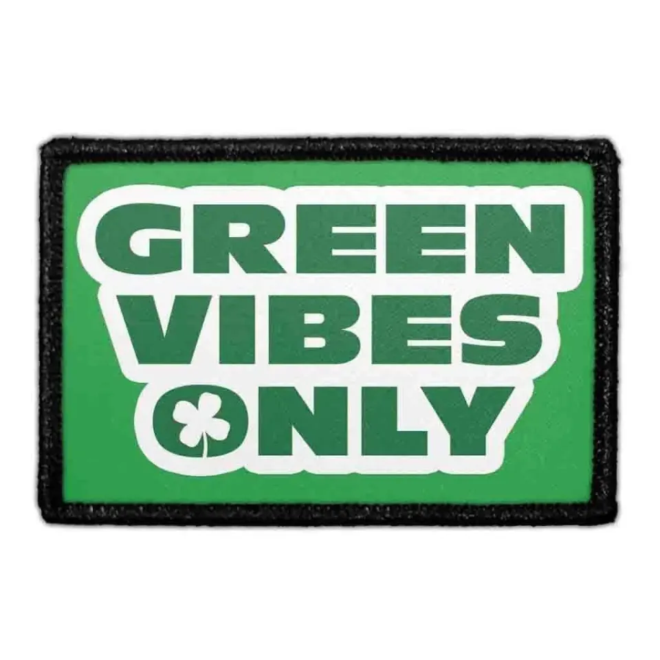 Pull Patch Green Vibes Only patch med velcro – grøn