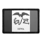 Pull Patch Iowa flag patch sort-hvid 76x51mm