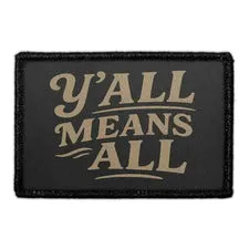 Pull Patch Y'all Means All patch med velcro tekst