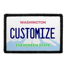 Pull Patch Washington nummerplade patch 76 mm egen tekst