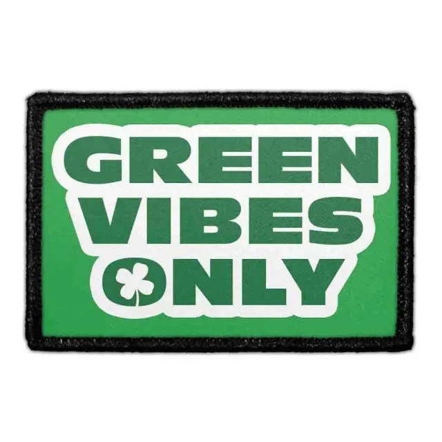 Pull Patch Green Vibes Only patch med velcro grøn