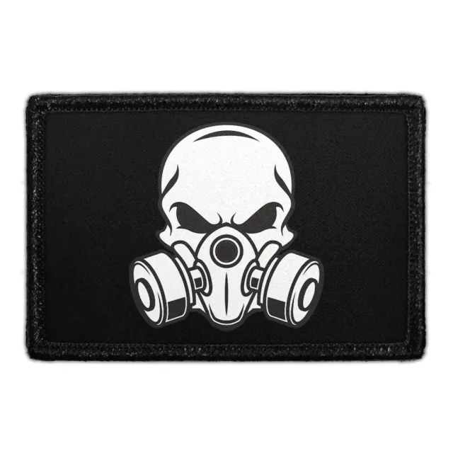 Pull Patch Gas Mask Skull patch med velcro 7,6x5 cm