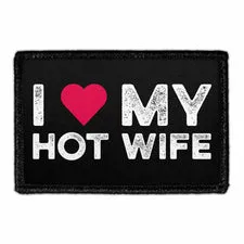 Pull Patch I Love My Hot Wife patch med velcro kæreste