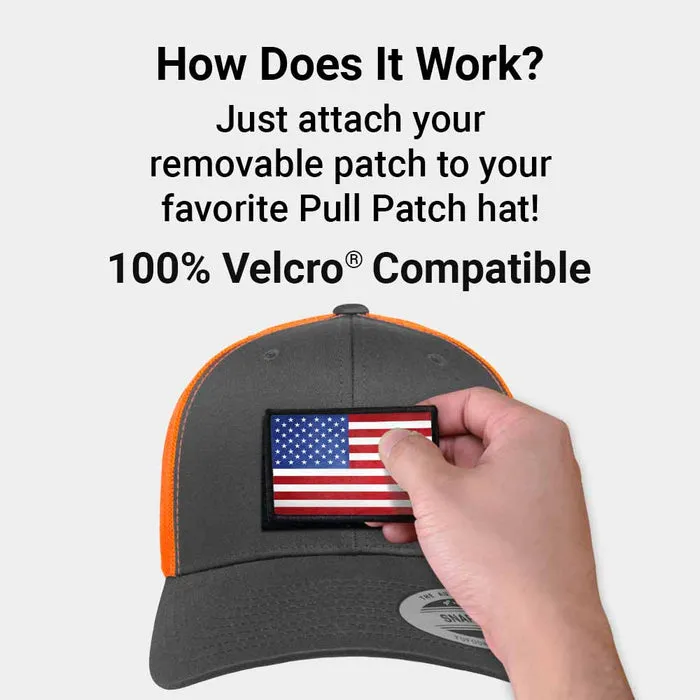 Pull Patch Trucker Curved Bill snapback cap koks/neonorange
