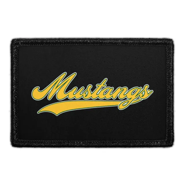 Pull Patch Mustangs Yellow Script patch sort gul