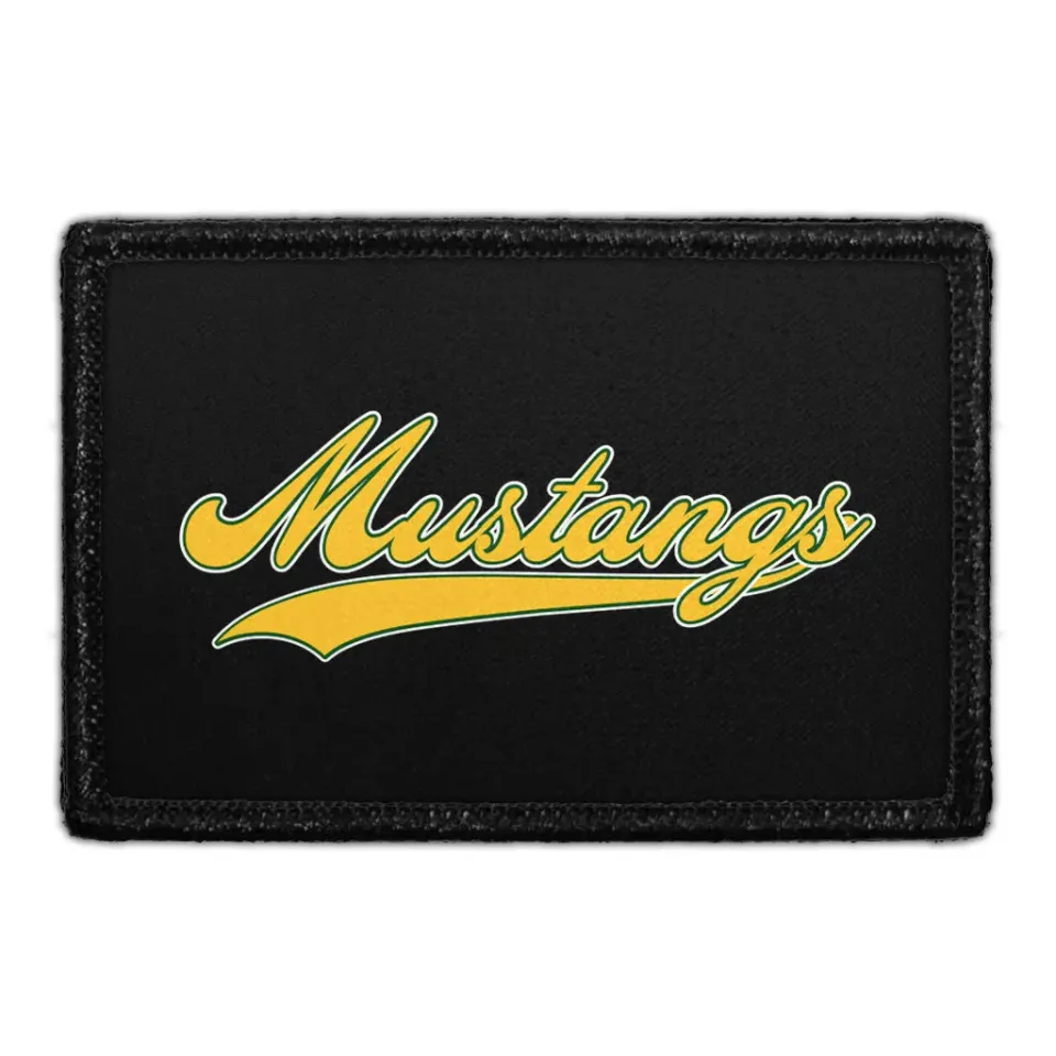 Pull Patch Mustangs Yellow Script patch sort gul