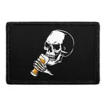 Pull Patch Skull Drinking Beer patch 1 stk med øl-kranie