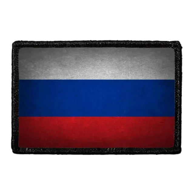 Pull Patch Russia Flag Color Distressed patch velcro