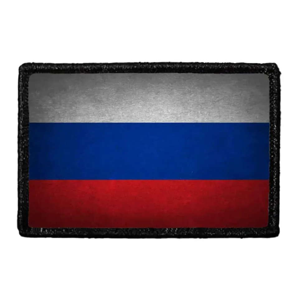 Pull Patch Russia Flag Color Distressed patch velcro