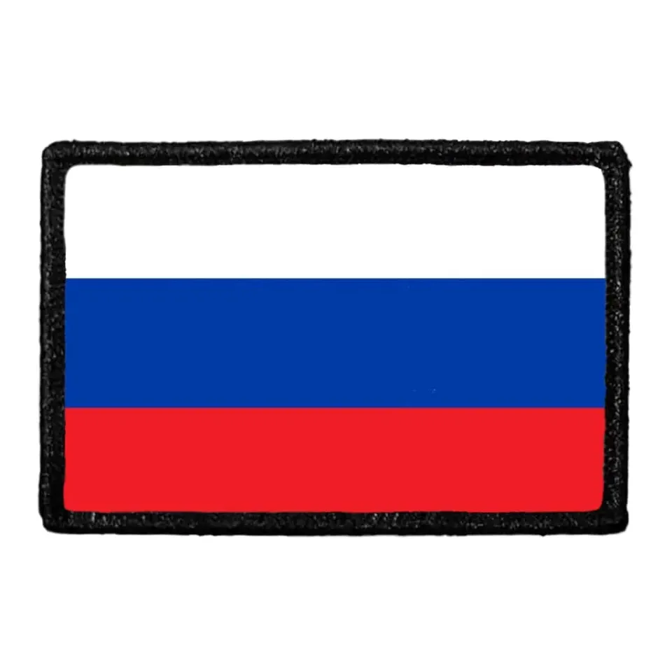 Pull Patch Russia Flag patch i farve 76 mm