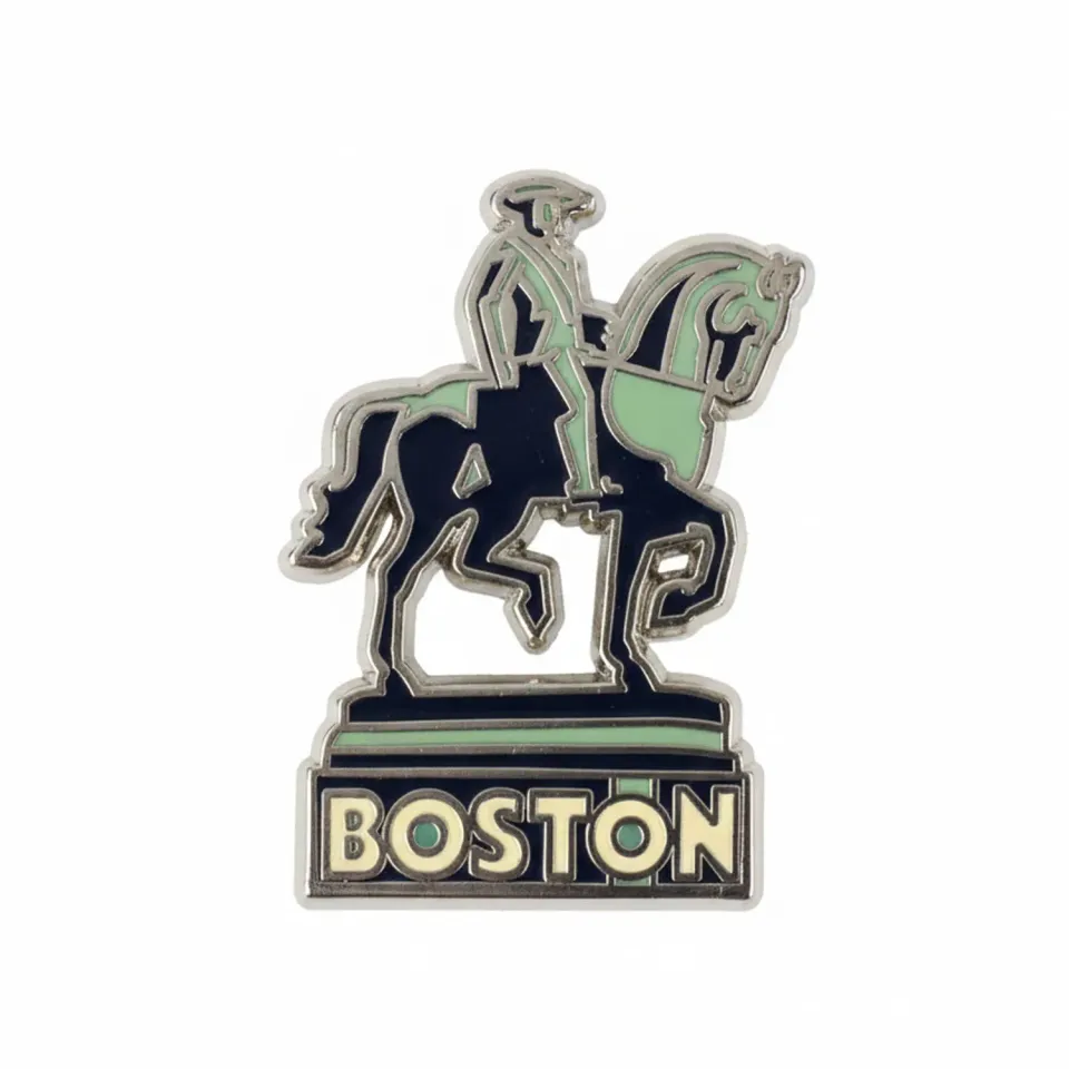 Vagabond Heart Boston pin hård emalje 25x17 mm