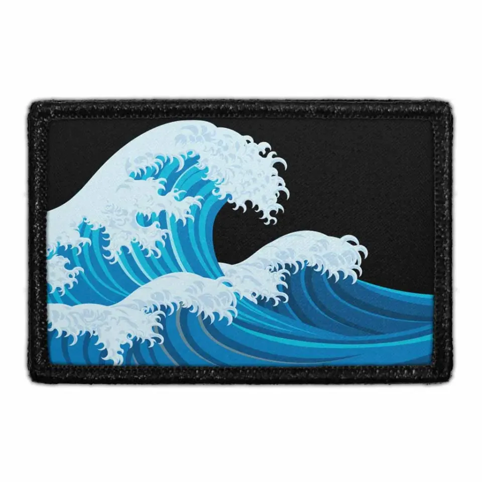 Pull Patch Midnight Ocean Wave patch med velcro natmotiv