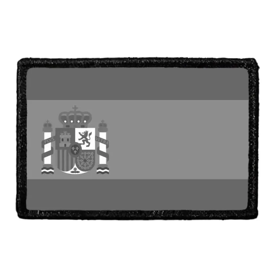 Pull Patch Spain Flag velcromærke sort-hvid