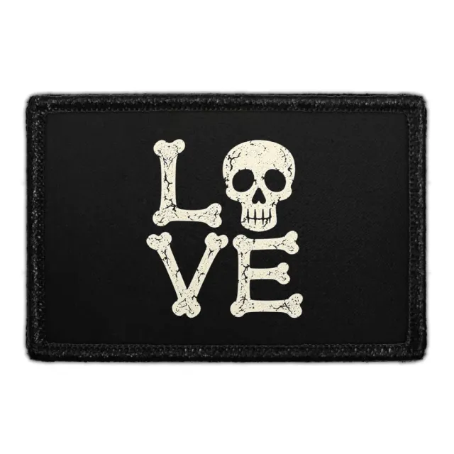 Pull Patch Love Skull and Bones mærke halloween