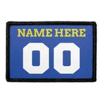 Pull Patch Jersey Blue/Yellow/White patch med egen tekst