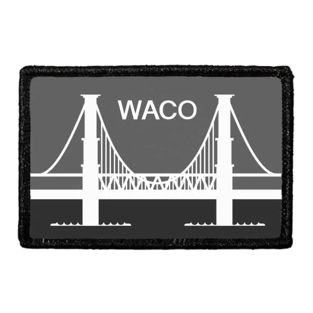 Pull Patch Waco City Flag patch sort-hvid velcro