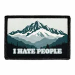 Pull Patch I Hate People Mountains patch med velcro 7,6x5 cm