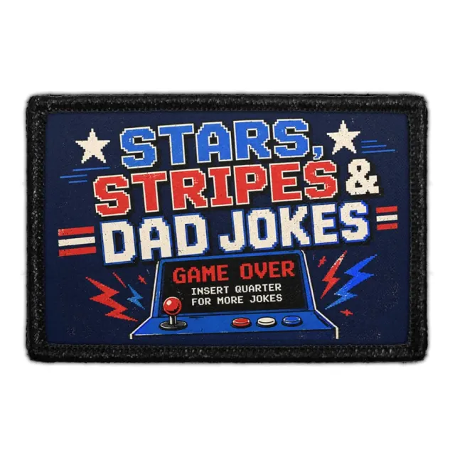 Pull Patch Stars Stripes Dad Jokes patch 3x2 velcro