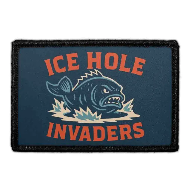 Pull Patch Ice Hole Invaders patch 76x51 mm fiskeri