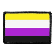 Pull Patch Nonbinary Pride Flag patch med velcro 7,6x5 cm
