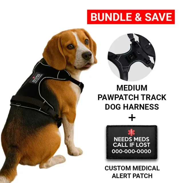 Pull Patch PawPatch Track Medical Alert hundesele medium med patch