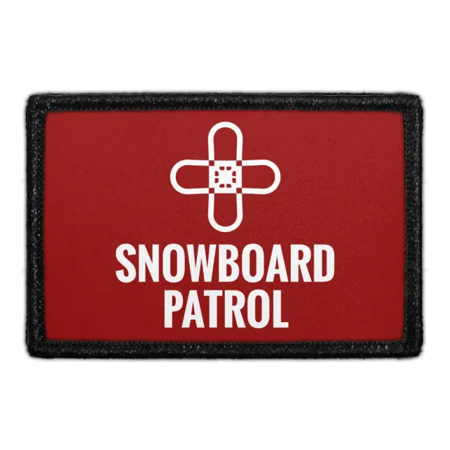 Pull Patch Snowboard Patrol velcromærke 76x51 mm