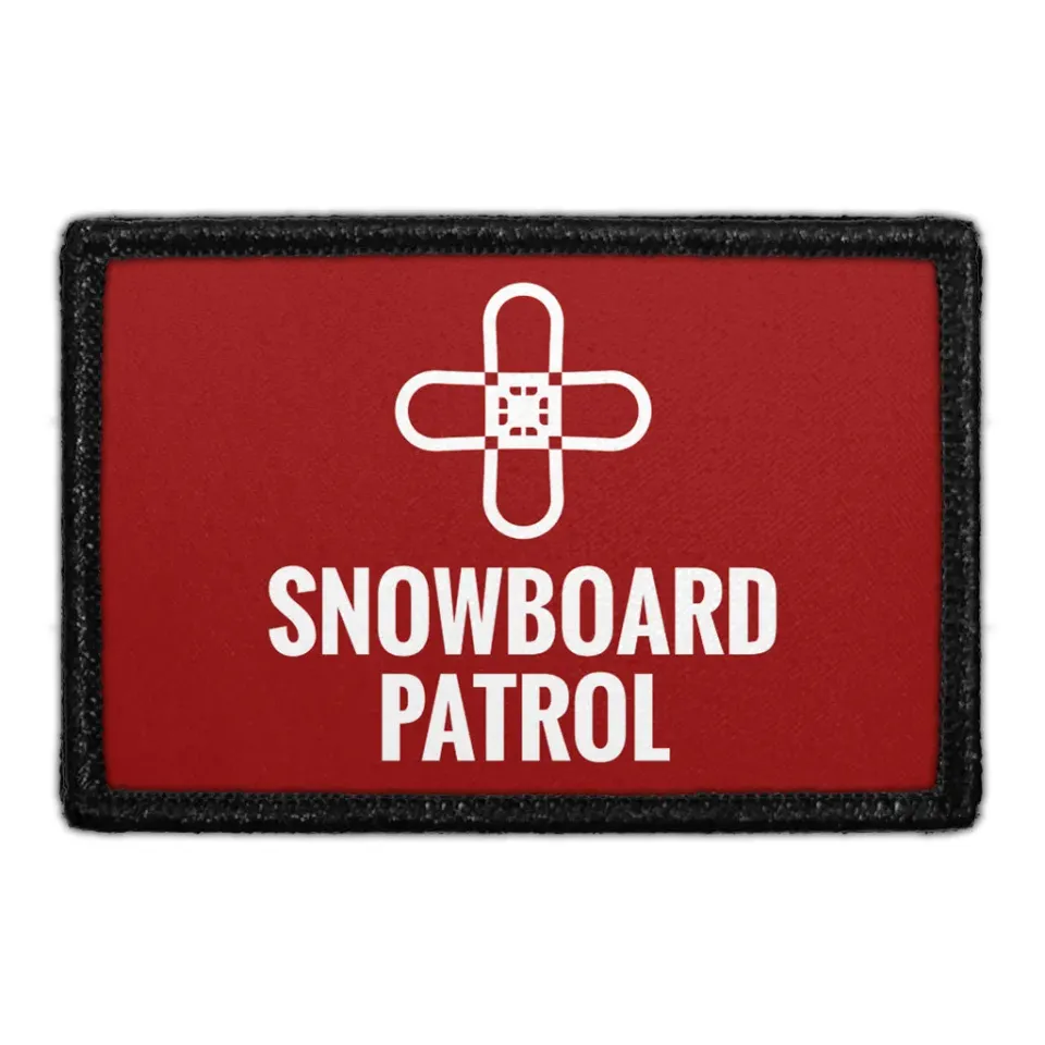 Pull Patch Snowboard Patrol velcromærke 76x51 mm