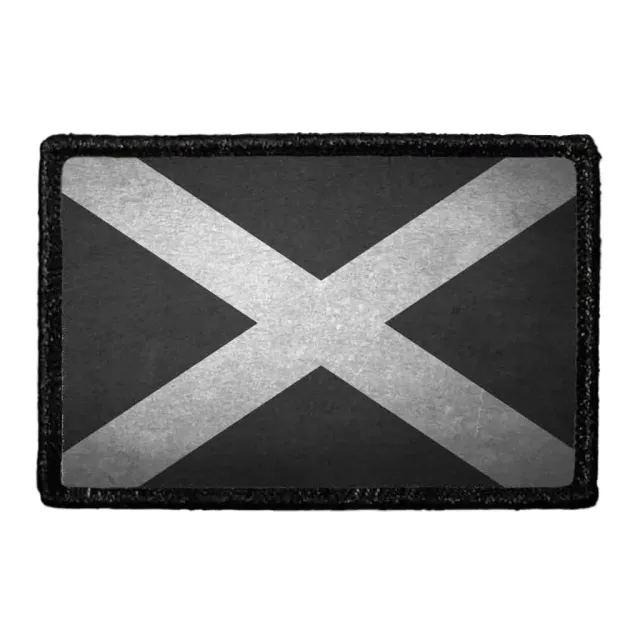 Pull Patch Scotland Flag patch vintage sort-hvid