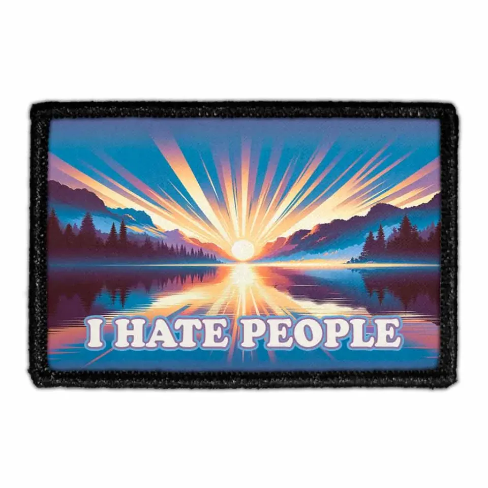 Pull Patch I Hate People Lake Sunset patch med velcro