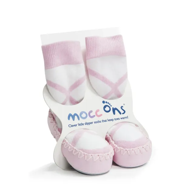 Sock Ons Mocc Ons sutsko pink spot 6-12 mdr