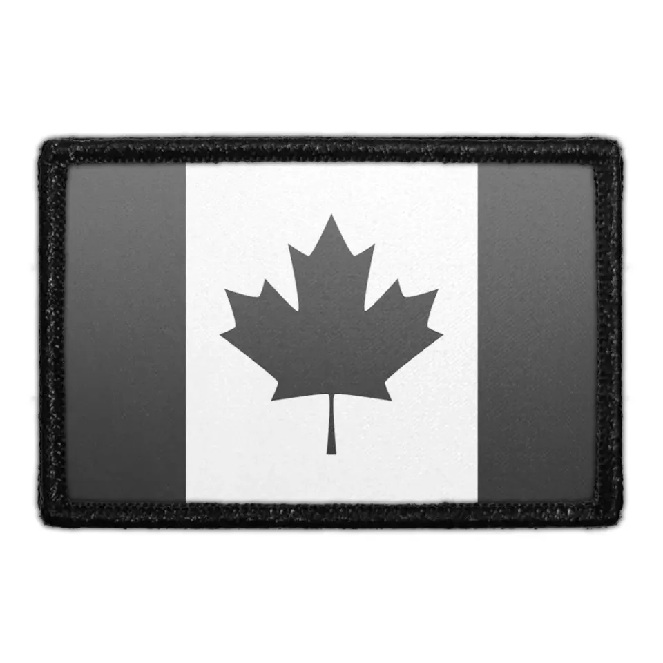 Pull Patch Canada Flag patch sort-hvid velcro