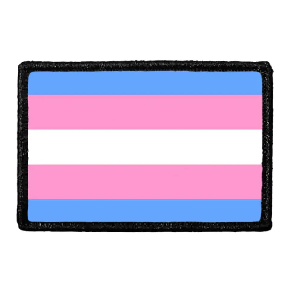 Pull Patch Trans Pride Flag patch med velcro lyseblå