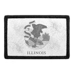 Pull Patch Illinois Flag patch sort-hvid 76x51 mm