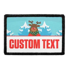 Pull Patch Christmas Custom patch snowy reindeer med velcro