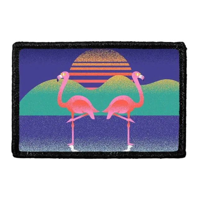 Pull Patch 80's Flamingo patch 76x51 mm velcro