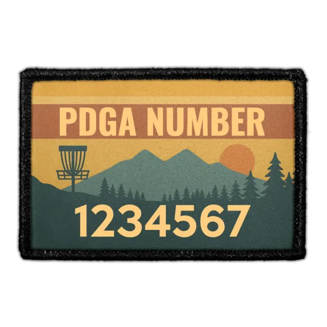 Pull Patch PDGA Mountain Retro patch custom PDGA-nummer