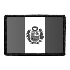 Pull Patch Peru Flag Black and White patch