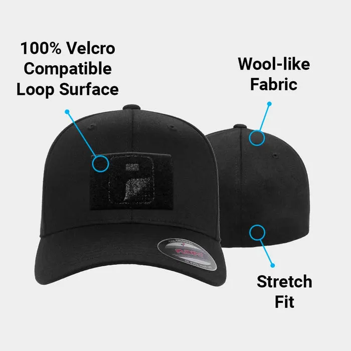 Pull Patch XL/XXL Flexfit kasket sort curved bill
