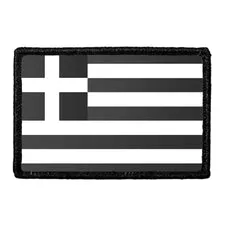 Pull Patch Greece Flag patch velcro sort hvid