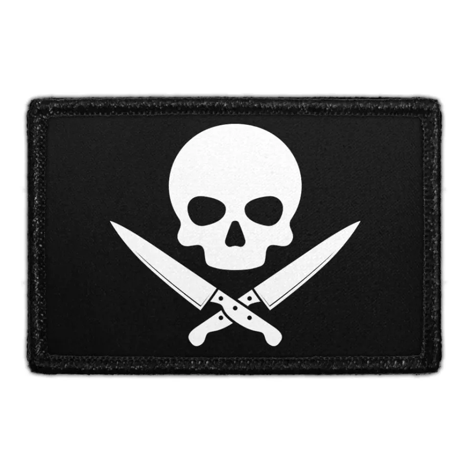 Pull Patch Skull With Knives patch velcro 76x51mm