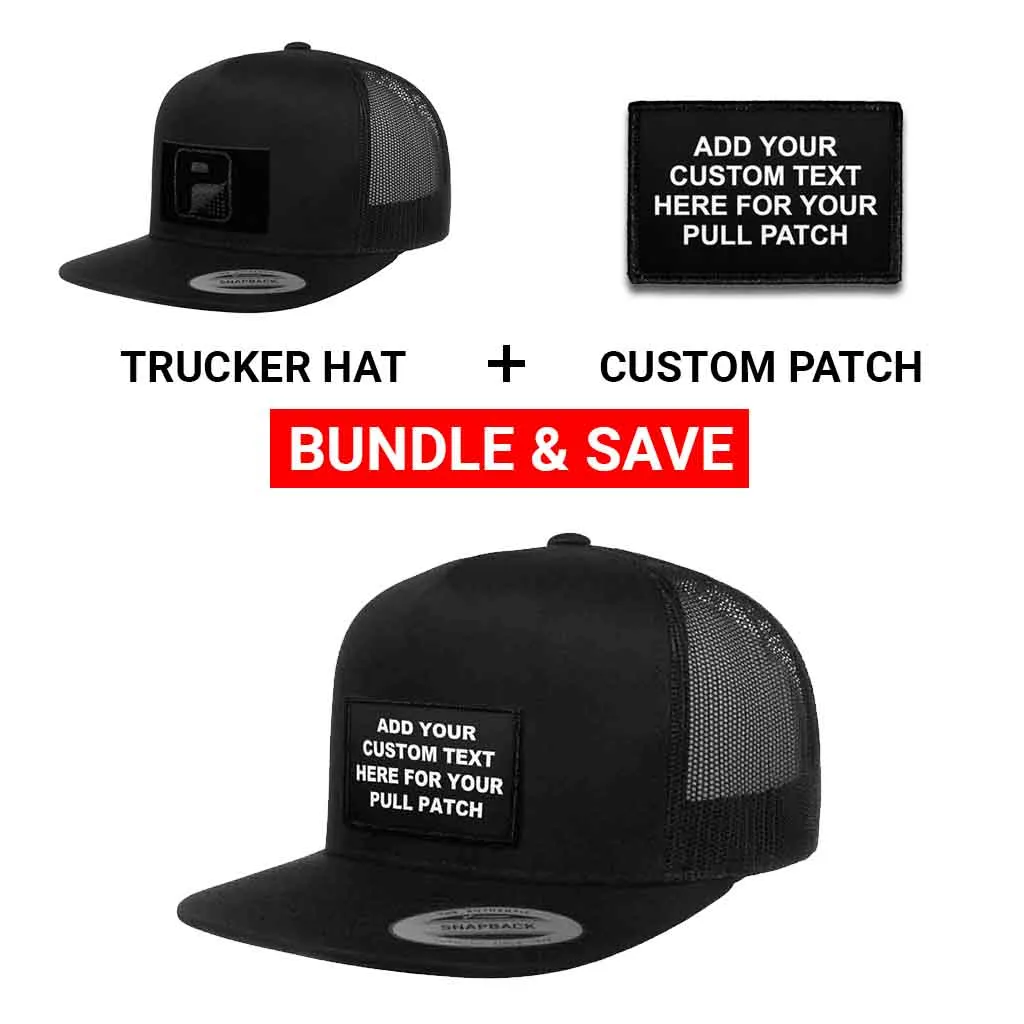 Pull Patch 4 linjer tekst patch + truckerhat sort