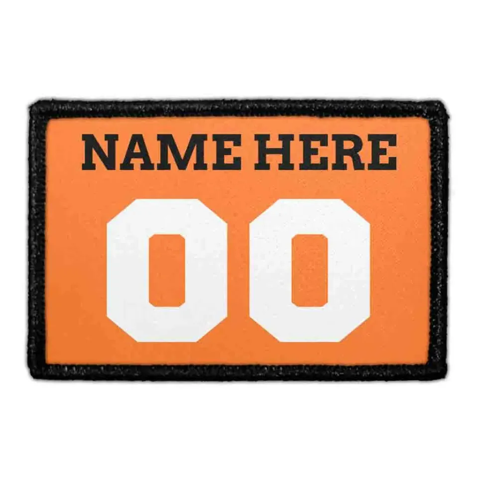 Pull Patch Jersey patch orange sort hvid med egen tekst