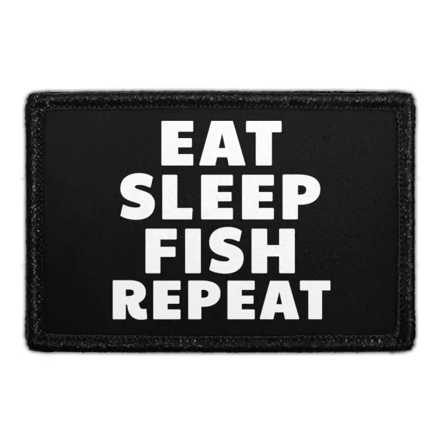 Pull Patch Eat Sleep Fish Repeat patch 76x51 mm velcro