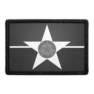 Pull Patch Dallas City Flag patch sort-hvid velcro
