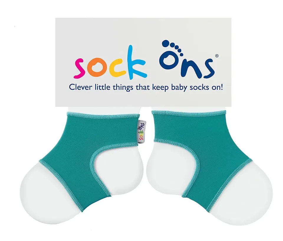 Sock Ons 0-6 mdr sokkeholder turkis strømper