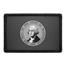 Pull Patch Washington State Flag patch sort hvid