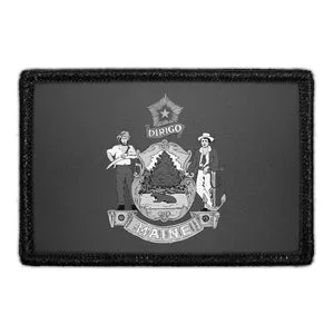 Pull Patch Maine State Flag patch sort hvid